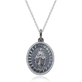 قلادة قلادة Anuclub Moissanite S999 Sterling Silver تمثال تميمة ميدالية D Color VVS1 Moissanite Necklace للرجال نساء
