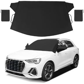 Windshield Cover for Ice and Snow | Durable 600D Oxford Fabric Frost Windshield Cover for Car, SUV, Van, Trucks Car | Window Covers with Side Mirror Cover | Winter Waterproof Protects Cover 69x42in