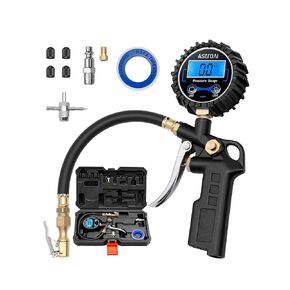 AstroAI Digital Tire Pressure Gauge with Inflator, 250 PSI Air Chuck & Compressor Accessories Heavy Duty with Quick Connect Coupler, 0.1 Display Resolution, Car Accessories, 1Pack, with Case