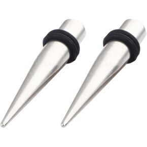 Stainless Steel Ear Gauge Taper Stretching and Single Flare Plugs Flesh Tunnel Kit 1.6mm (14g) Steel Tapers & Steel Tunnels Tunnels Ear Stretching Kit Gauges Gauging Plugs