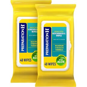 Preparation H Hemorrhoid Flushable Wipes with Witch Hazel for Skin Irritation Relief - 96 Count