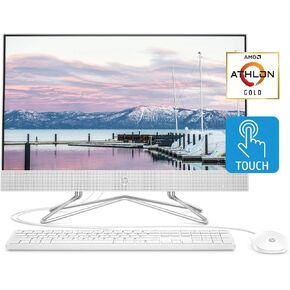 HP 24-inch All-in-One Touchscreen Desktop Computer, AMD Athlon Gold 3150U Processor, 8 GB RAM, 512 GB SSD, Windows 10 Home (24-df0040, White), Snow White in Saudi Arabia