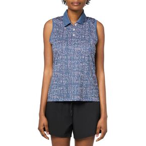 adidas Women's Ultimate365 Core Printed Sleeveless Golf Polo Shirt