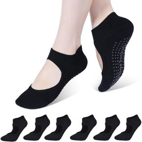 BCRMPT Non Slip Pilates Socks with Grips for Women, Grippy Yoga Socks,Anti Skid Athletic Socks for Ballet,Dance,Sports,Home in Kuwait