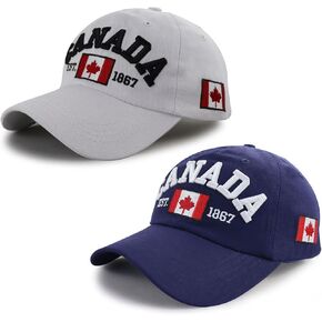 2 PCS Canada Hats for Men Women ، قابلة للتعديل مطرزة من القطن القيقب من ورقة البيسبول غلاف الجولف ، وهدايا تذكارية كندية مضحكة
