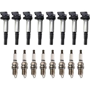 TRQ Ignition Kit Ignition Coil Spark Plugs Compatible with 2006-2010 BMW 550i 650i 2006-2008 750i 750Li