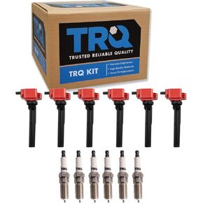 TRQ Ignition Kit Ignition Coil Spark Plugs Compatible with 2018-2021 Ford Expedition 2017 F-150 Lincoln Navigator