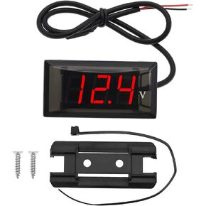 DC 12V LED Digital Display Modified Voltmeter for Motorcycle, Automobile, Bicycle & More - Red