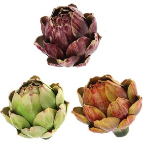 الخرشوف الاصطناعية الكبيرة الخضروات والفواكه لزينة المنزل (3pcs أصفر)