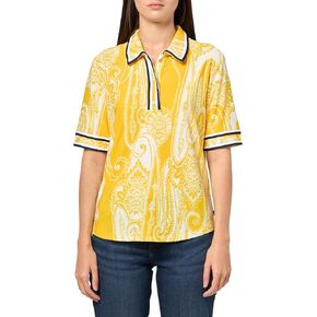 Nautica Women's Short Sleeve Knit Paisley Print Collared Polo