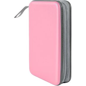 Car CD DVD Case, 96 Capacity Hard Plastic CD Organizer DVD Case Holder, Portable Zipper CD DVD Disc Organizer Storage, CD DVD Storage Binder for Home, Car, Office, Travel (Gray)