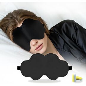 Silk Sleep Mask for Women & Men – 100% Mulberry Silk Eye Mask with Adjustable Strap -Luxury Travel Blindfold for Side Sleepers