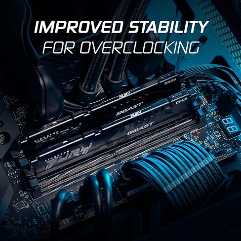 Kingston Technology Fury Beast 32GB (2x16GB) 5600MHz DDR5 CL40 DIMM (Kit of 2) Desktop Memory KF556C40BBK2-32,Black in Kuwait