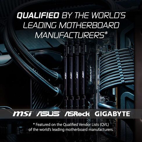 Kingston Technology Fury Beast 32GB (2x16GB) 5600MHz DDR5 CL40 DIMM (Kit of 2) Desktop Memory KF556C40BBK2-32,Black in Kuwait