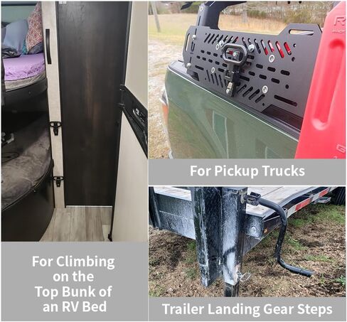 خطوة أمان قابلة للطي من الصلب المجلفن والتعامل مع 2 خطوة متعددة الأغراض و Grapp for Trucks Trucks RVS Worktop Houseboat-black in Saudi Arabia