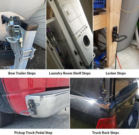 خطوة أمان قابلة للطي من الصلب المجلفن والتعامل مع 2 خطوة متعددة الأغراض و Grapp for Trucks Trucks RVS Worktop Houseboat-black in Saudi Arabia