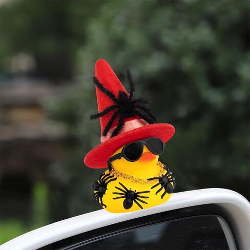Wonuu Halloween Spider Rubber Duck Decorations Duck Car Ornaments Halloween Accessorie in Kuwait