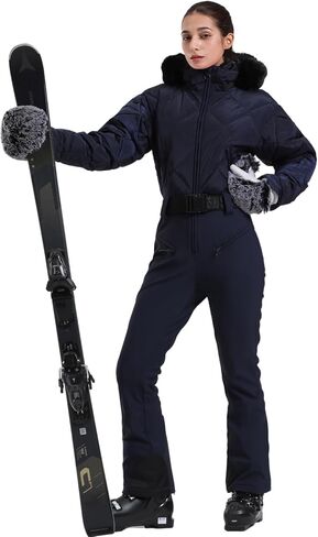 GSOU SNOW Womens Ski Suits Down One Piece Snowsuit Waterproof Snowboard Jumpsuits Winter Ski Outfit in Saudi Arabia