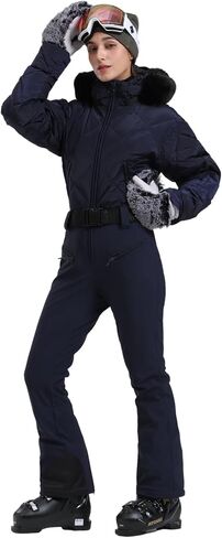 GSOU SNOW Womens Ski Suits Down One Piece Snowsuit Waterproof Snowboard Jumpsuits Winter Ski Outfit in Saudi Arabia