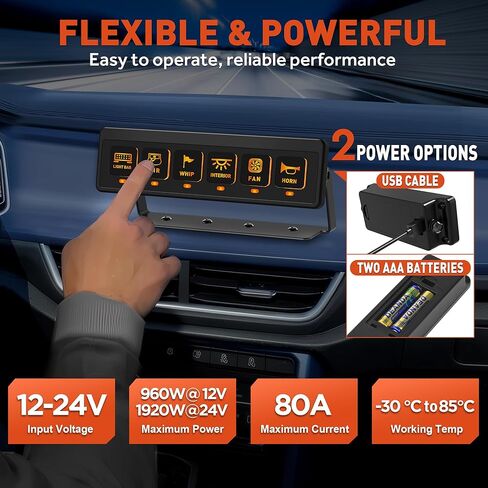 اللاسلكي 4 لوحة مفتاح عصابة ، لوحة تبديل 12V مقاوم للماء ، مربع تبديل التتابع 60A مع 2 وظائف ذاكرة الضوء و 4 أوضاع تحكم لشاحنة UTV ATV Marine RV in Kuwait