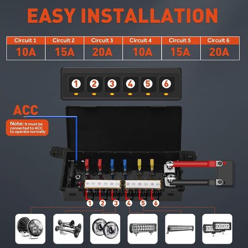 اللاسلكي 4 لوحة مفتاح عصابة ، لوحة تبديل 12V مقاوم للماء ، مربع تبديل التتابع 60A مع 2 وظائف ذاكرة الضوء و 4 أوضاع تحكم لشاحنة UTV ATV Marine RV in Kuwait