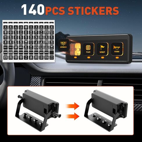 اللاسلكي 4 لوحة مفتاح عصابة ، لوحة تبديل 12V مقاوم للماء ، مربع تبديل التتابع 60A مع 2 وظائف ذاكرة الضوء و 4 أوضاع تحكم لشاحنة UTV ATV Marine RV in Kuwait