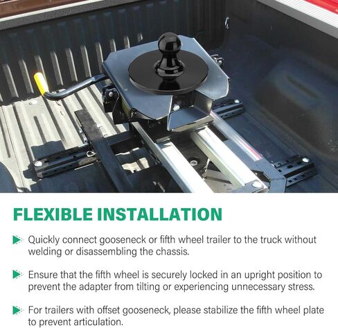 Fifth Wheel Gooseneck Hitch Adapter with 12" Compensation Ring, Kingpin to 2-5/16'' Gooseneck Ball Adapter for RV Truck Pickup Trailer, 30000lbs Max Load Capacity in Saudi Arabia