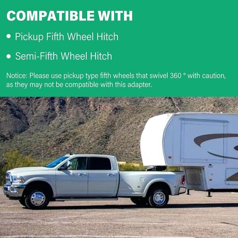 Fifth Wheel Gooseneck Hitch Adapter with 12" Compensation Ring, Kingpin to 2-5/16'' Gooseneck Ball Adapter for RV Truck Pickup Trailer, 30000lbs Max Load Capacity in Saudi Arabia