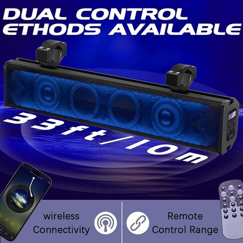 25 "UTV SOUND BAR Bluetooth مقاومة للماء مع إضاءة RGB ، مكبر صوت بلوتوث مع IP65 مقاومة للماء ، 500 واط تضخيم ، تصاعد عالمي ل ATV ، عربة الجولف ، Polaris RZR ، Can-Am in Saudi Arabia