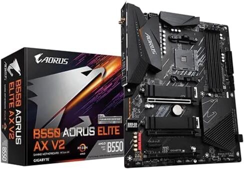 جيجابايت B550I AORUS PRO AX (AM4 AMD/B550/Mini-Itx/Dual M.2/SATA 6Gb/s/USB 3.2 Gen 1/WiFi 6/2.5 GbE LAN/PCIe4.0/Realtek ALC1220-Vb/DisplayPort 1.4/2xHDMI 2.0B/RGB فيوجن 2.0/DDR4/اللوحة الأم للألعاب) in Kuwait