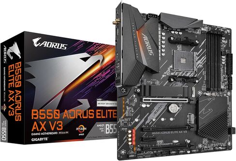 جيجابايت B550I AORUS PRO AX (AM4 AMD/B550/Mini-Itx/Dual M.2/SATA 6Gb/s/USB 3.2 Gen 1/WiFi 6/2.5 GbE LAN/PCIe4.0/Realtek ALC1220-Vb/DisplayPort 1.4/2xHDMI 2.0B/RGB فيوجن 2.0/DDR4/اللوحة الأم للألعاب) in Kuwait