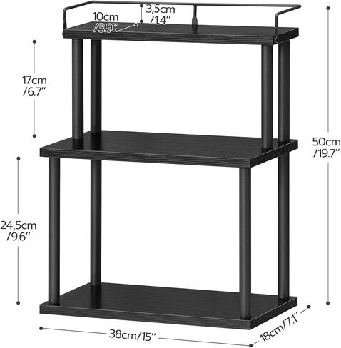 HOOBRO Kitchen Countertop Organizer, Moveable Corner Shelf, Desktop Storage Organizer for Countertop, Office Desk, Living Room, Rustic Brown and Black BF02TL01 in Saudi Arabia