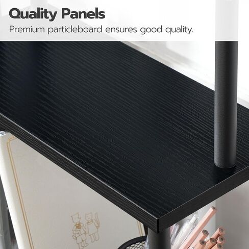HOOBRO Kitchen Countertop Organizer, Moveable Corner Shelf, Desktop Storage Organizer for Countertop, Office Desk, Living Room, Rustic Brown and Black BF02TL01 in Saudi Arabia