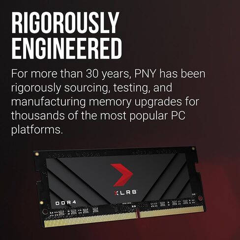 PNY XLR8 Gaming 16GB (2x8GB) DDDR4 DRAM 3200MHz (PC4-25600) CL20 1.2V Dual Channel Overclocked Notebook/Laptop (SODIMM) Computer Memory Kit – MN16GK2D43200X in Saudi Arabia