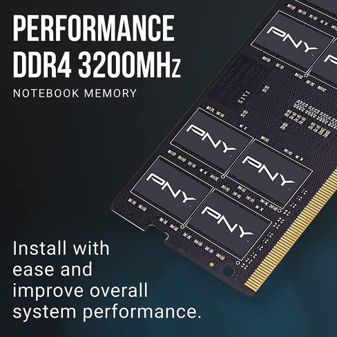 PNY Performance 16GB (2x8GB) DDR4 DRAM 3200MHz (PC4-25600) CL22 (Compatible with 2666MHz, 2400MHz or 2133MHz) 1.2V Dual Channel Notebook/Laptop (SODIMM) Computer Memory Kit – MN16GK2D43200-TB in Saudi Arabia