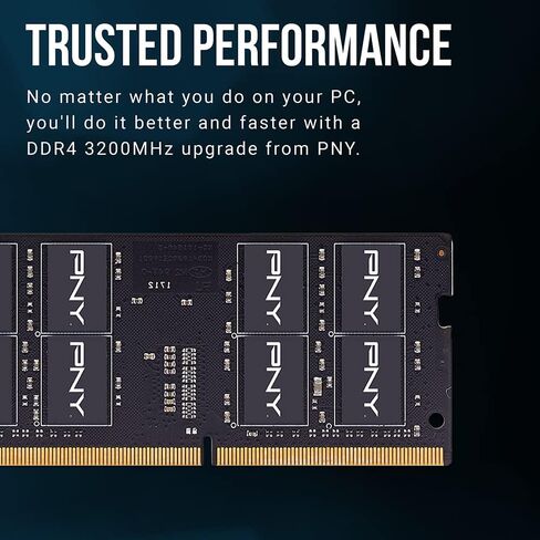 PNY Performance 16GB (2x8GB) DDR4 DRAM 3200MHz (PC4-25600) CL22 (Compatible with 2666MHz, 2400MHz or 2133MHz) 1.2V Dual Channel Notebook/Laptop (SODIMM) Computer Memory Kit – MN16GK2D43200-TB in Saudi Arabia