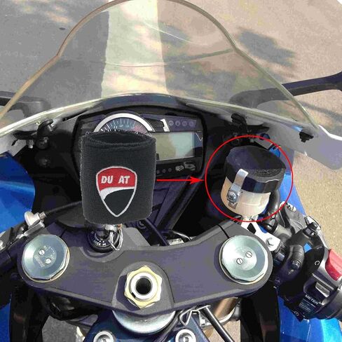 خزان فرامل الدراجات النارية جورب متوافق مع 748/749/848/916/996/998/999/1198/1199/V2 4 ST2 3 4 ، Streetfighter ، Hypermotard ، Multistrada- خزان الغلاف (Red) 1 Pack in Kuwait