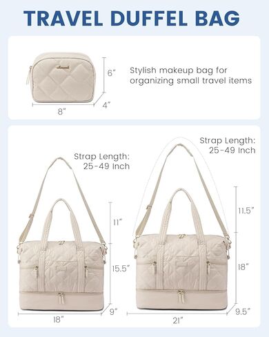 Lovevook Travel Duffle Bag ، حقائب أسبوعية خفيفة الوزن للنساء مع مقصورة الأحذية ، حقيبة سفر شخصية صالة ألعاب رياضية منتفخة ، وحقيبة مبطن على أكياس ليلية وحقيبة للمستشفى للعمل والتسليم in Kuwait
