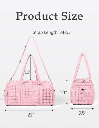 Quilted Travel Duffle Bag for Women Weekender Bag Large Puffer Overnight Bags Soft Puffy Duffel Bag Carry on Gym Bag Lightweight Personal Item Travel Bag for Trips Business Sport Airplane (Khaki) in Saudi Arabia