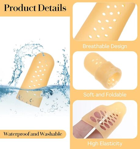 20 pcs silicone apsice ، agts silicone finger ، مع فتحات الهواء ، أغطية الإبهام القابلة للتنفس ، الجروح ، القطع ، المضاد للانتقاء ، التكسير in Kuwait