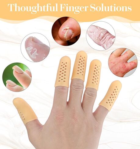 20 pcs silicone apsice ، agts silicone finger ، مع فتحات الهواء ، أغطية الإبهام القابلة للتنفس ، الجروح ، القطع ، المضاد للانتقاء ، التكسير in Kuwait