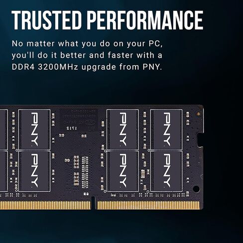 PNY Performance 32GB (2x16GB) DDR4 DRAM 3200MHz (PC4-25600) CL22 (Compatible with 2666MHz, 2400MHz or 2133MHz) 1.2V Dual Channel Notebook/Laptop (SODIMM) Computer Memory Kit – MN32GK2D43200-TB in Saudi Arabia