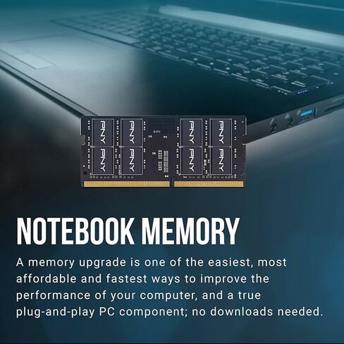 PNY Performance 32GB (2x16GB) DDR4 DRAM 3200MHz (PC4-25600) CL22 (Compatible with 2666MHz, 2400MHz or 2133MHz) 1.2V Dual Channel Notebook/Laptop (SODIMM) Computer Memory Kit – MN32GK2D43200-TB in Saudi Arabia