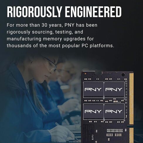PNY Performance 32GB (2x16GB) DDR4 DRAM 3200MHz (PC4-25600) CL22 (Compatible with 2666MHz, 2400MHz or 2133MHz) 1.2V Dual Channel Notebook/Laptop (SODIMM) Computer Memory Kit – MN32GK2D43200-TB in Saudi Arabia