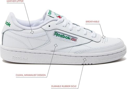 Reebok Men's Club C Sneaker, White/Green, 11.5 in Kuwait