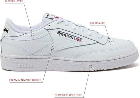 Reebok Classics Men's Club C Sneaker, White/Navy, 8 in Kuwait