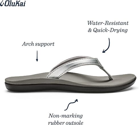 OLUKAI Ho'opio Girls' Beach Sandals, Quick-Dry Flip-Flop, Water Resistant & Cute Design, All-Day Comfort Fit in Saudi Arabia