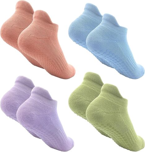 Women Non Slip Grip Ankle Socks with Anti-Skid Soles Cushioned for Yoga, Pilates, Barre,Hospital, Home, Walking in Saudi Arabia
