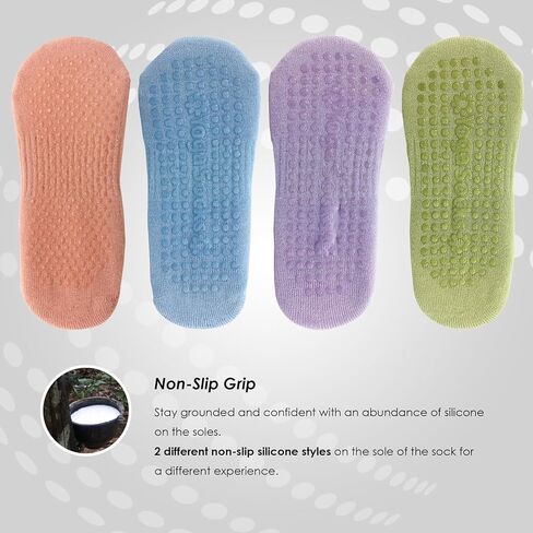 Women Non Slip Grip Ankle Socks with Anti-Skid Soles Cushioned for Yoga, Pilates, Barre,Hospital, Home, Walking in Saudi Arabia