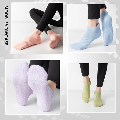 Women Non Slip Grip Ankle Socks with Anti-Skid Soles Cushioned for Yoga, Pilates, Barre,Hospital, Home, Walking in Saudi Arabia